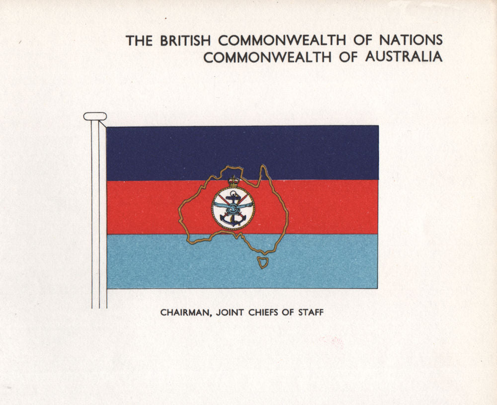 AUSTRALIA FLAGS. Chairman, Joint Chiefs of Staff 1958 old vintage print